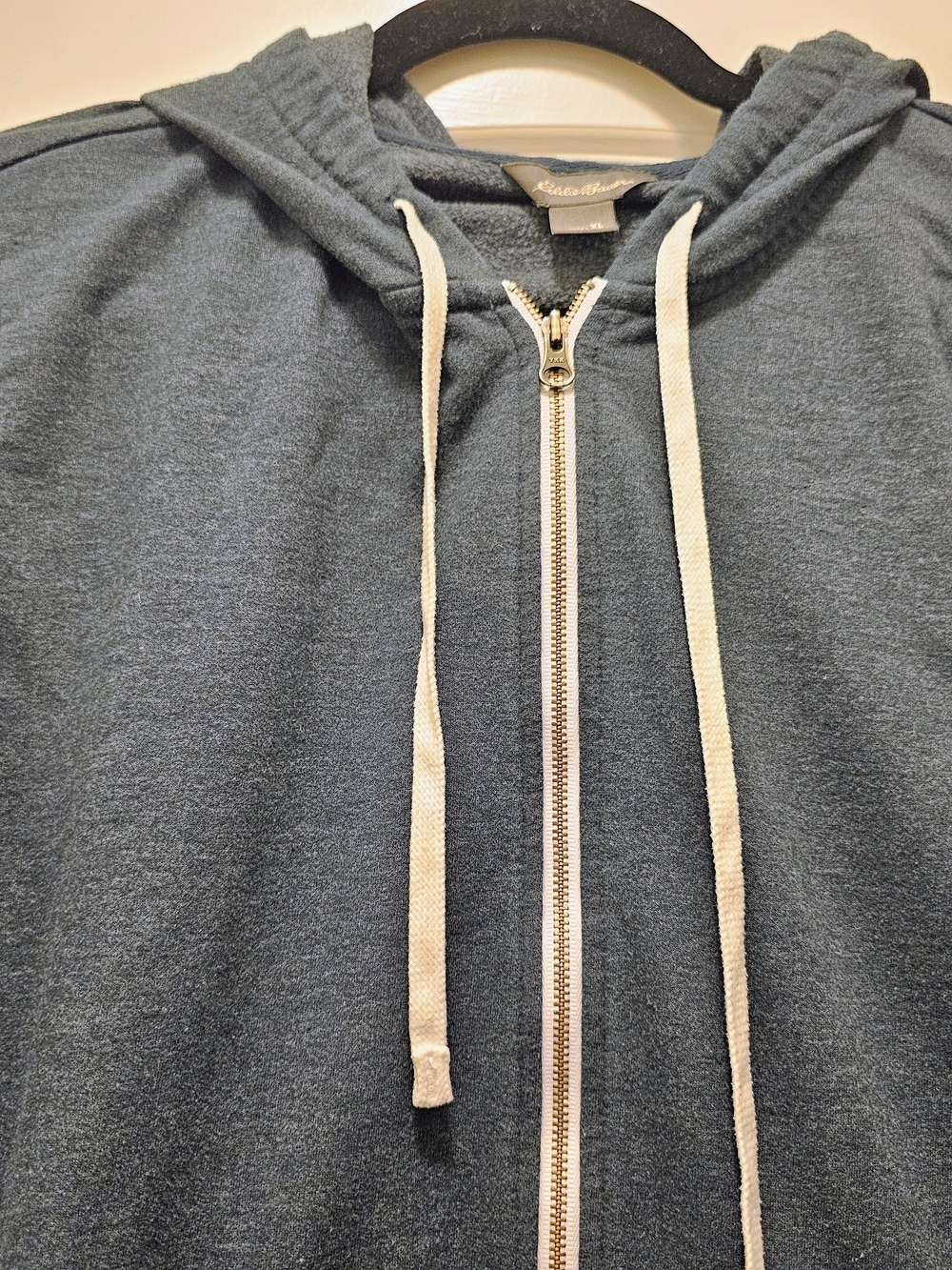 Eddie Bauer Women's XL Blue Heather Full Zip Hoodie Cozy Fleece Lined Sweatshirt - Picture 5 of 7